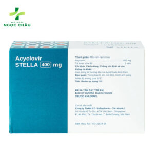 Thuốc Acyclovir Stella 400mg - điều trị nhiễm virus Herpes Simplex (7 vỉ x 5 viên)