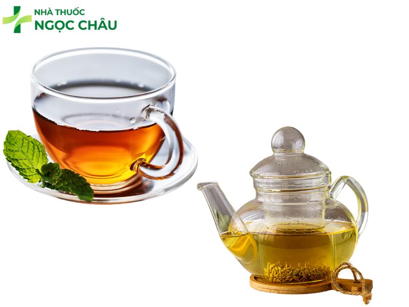 Uống trà bạc hà hoặc thì là