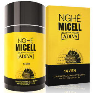 Viên uống Nghệ Micell Adiva hỗ trợ điều trị viêm loét dạ dày, giúp giảm tổn thương niêm mạc dạ dày (14 viên)